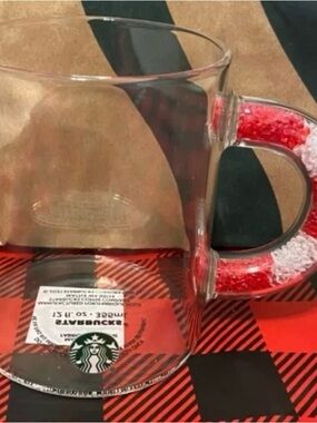 Starbucks glass mug w candy sprinkle handle NEW w tags.